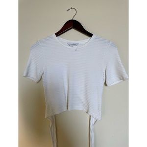 Club Monaco Cropped Tie Back Tee